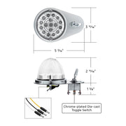 304 SS Above Door Dome Light Kit W/ 17 LED Double Fury Watermelon For 1994-2025 KW W900-Amber & Green LED