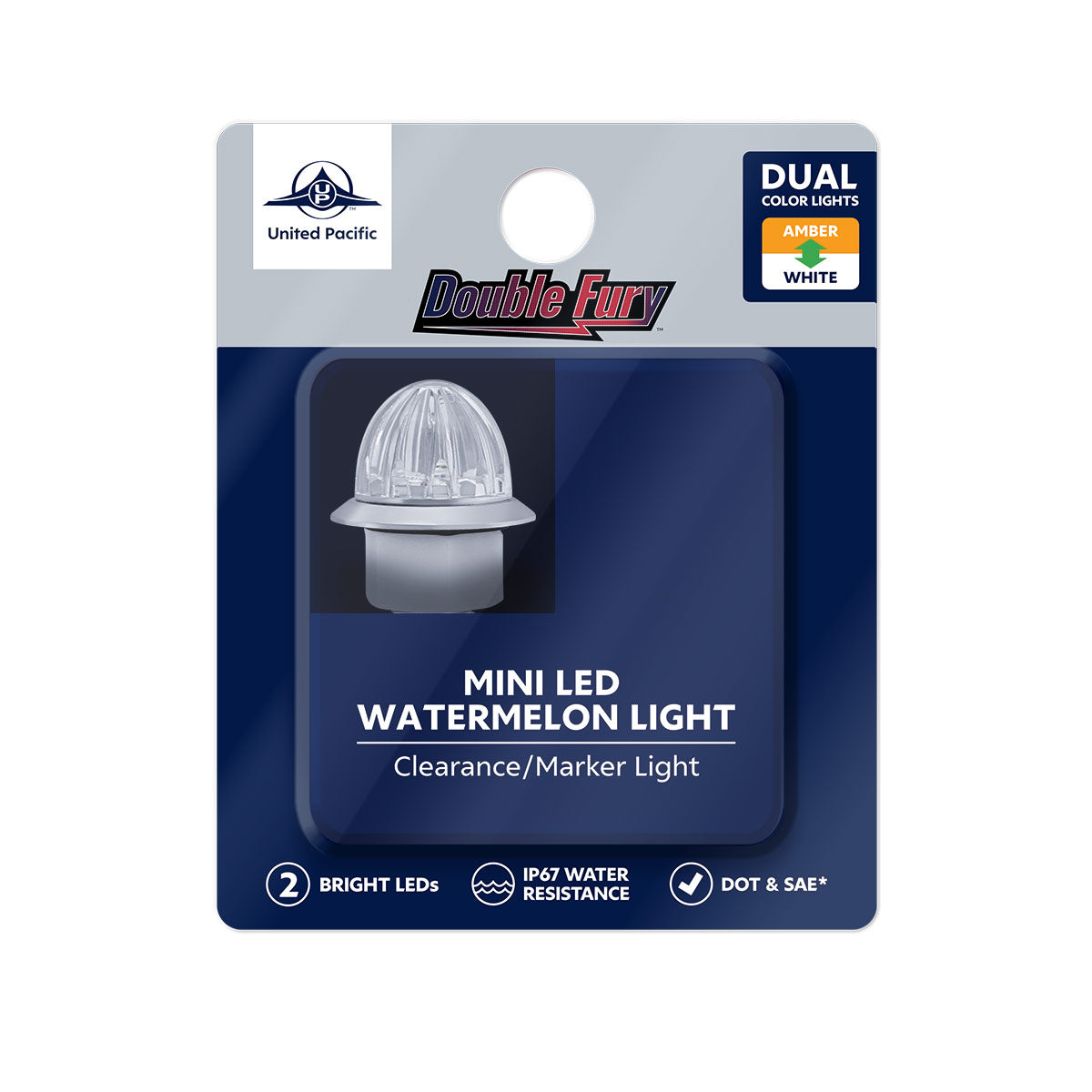 4 LED 1-1/8" Watermelon Double Fury Light With Clear Lens (Clearance/Marker) - Amber & White LED