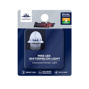 4 LED 1-1/8" Watermelon Double Fury Light With Clear Lens (Clearance/Marker) - Amber & Green LED