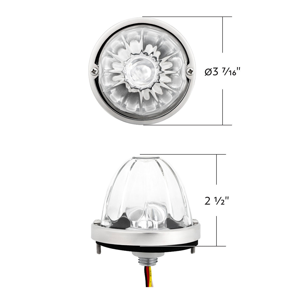 Double Fury 4 LED Glass Watermelon Light Kit-Amber & Purple LED