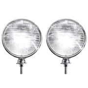 7" Chrome Dietz Style Headlight With 12 Volt 6014 Sealed Beam Bulb
