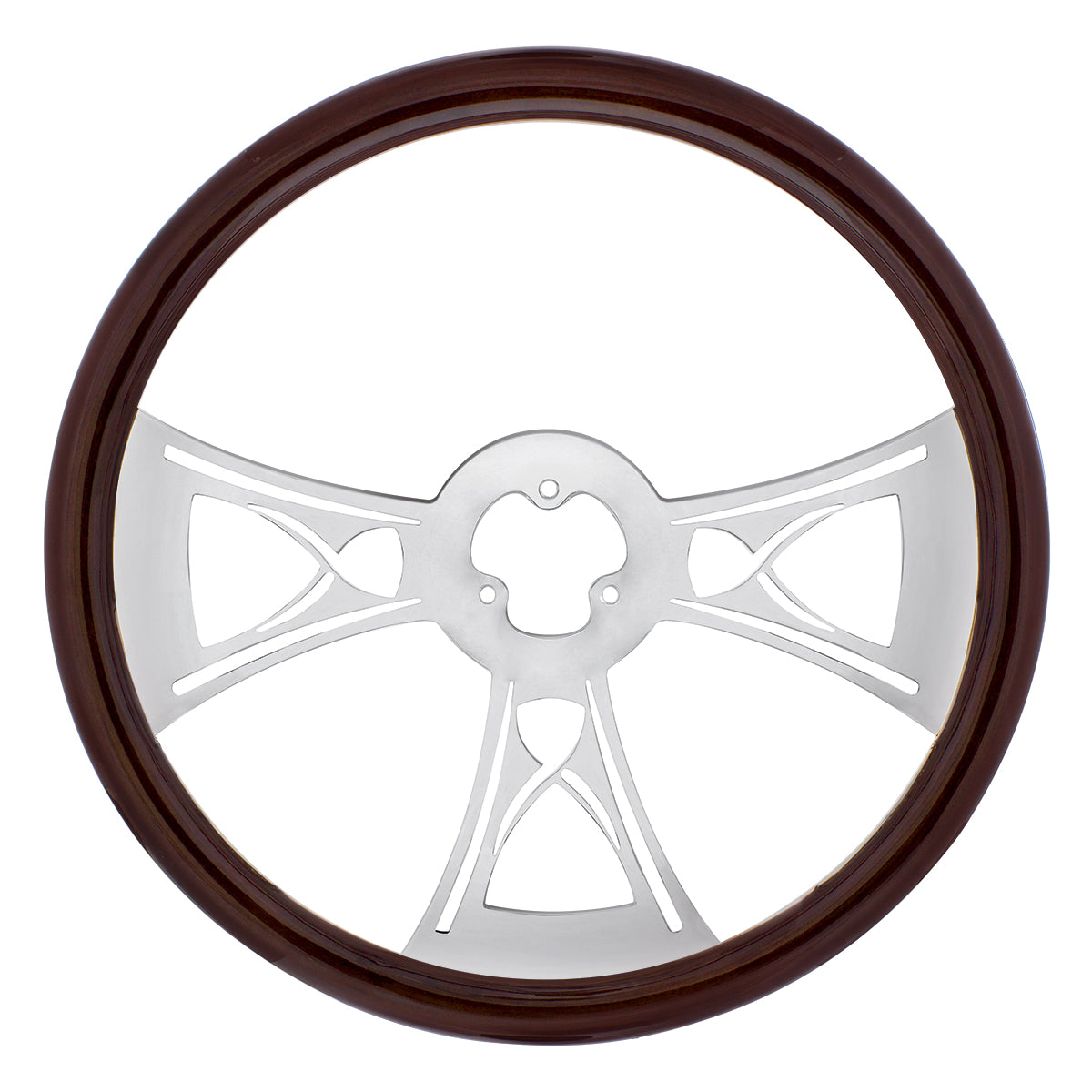 18" Wood Steering Wheel - Hourglass