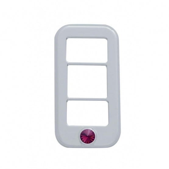 Rocker Switch Cover With 3 Openings & Color Crystal For Freightliner-Purple (3-Pack)