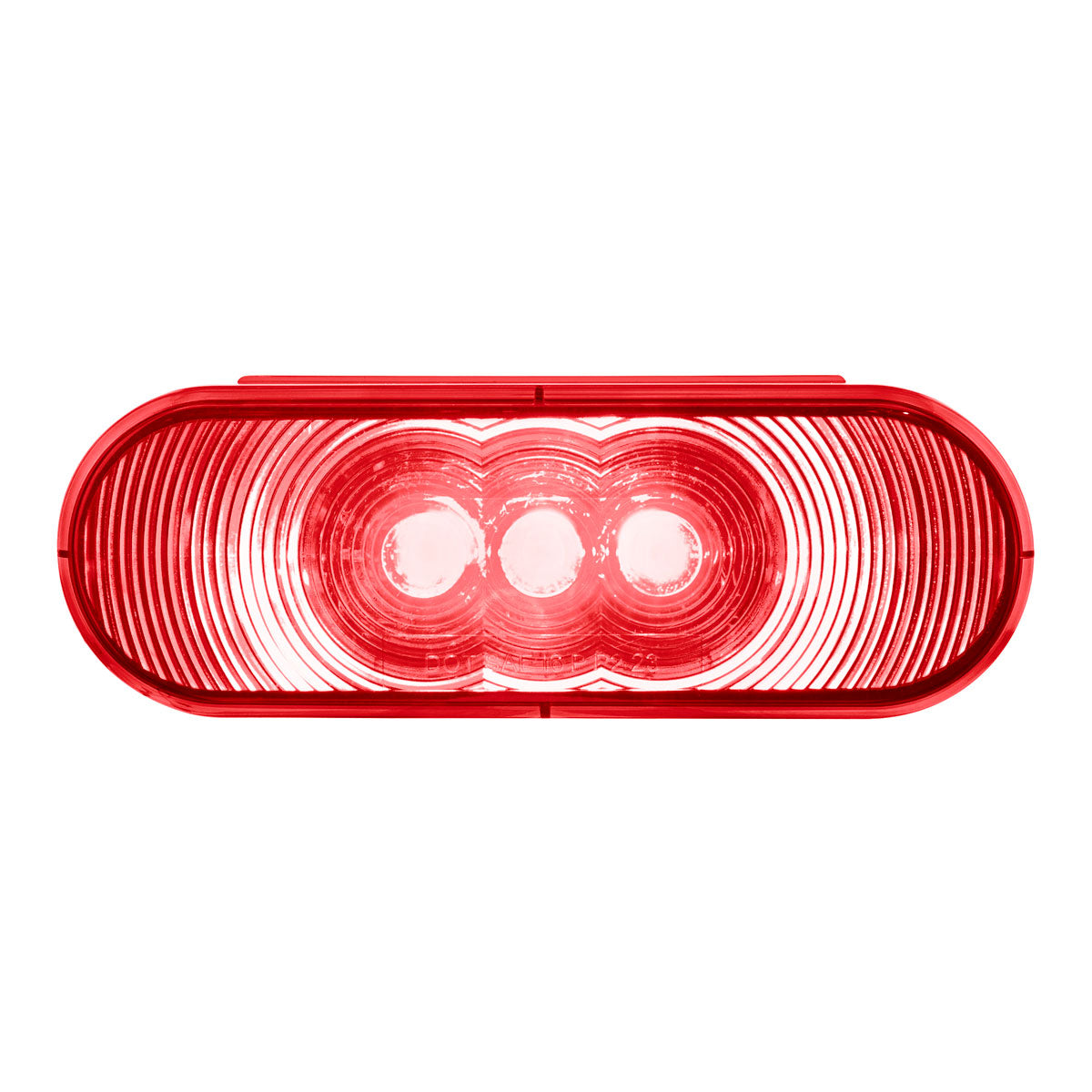 3 LED 6" Oval Light (Stop, Turn, & Tail)- Red LED/Red Lens