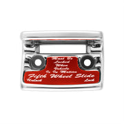 Chrome Plastic Fifth Wheel Switch Guard With Glossy Sticker For 1990-2010 Freightliner Classic- Red Sticker