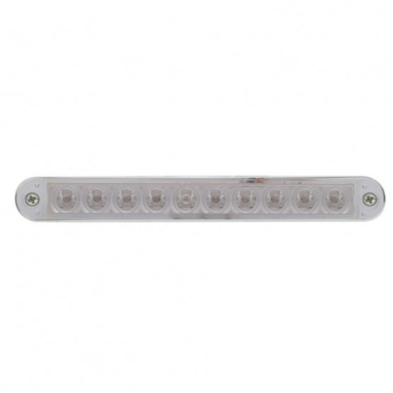 10 LED 6-1/2" Light Bar With Bezel (Stop, Turn & Tail) - Red LED/Clear Lens