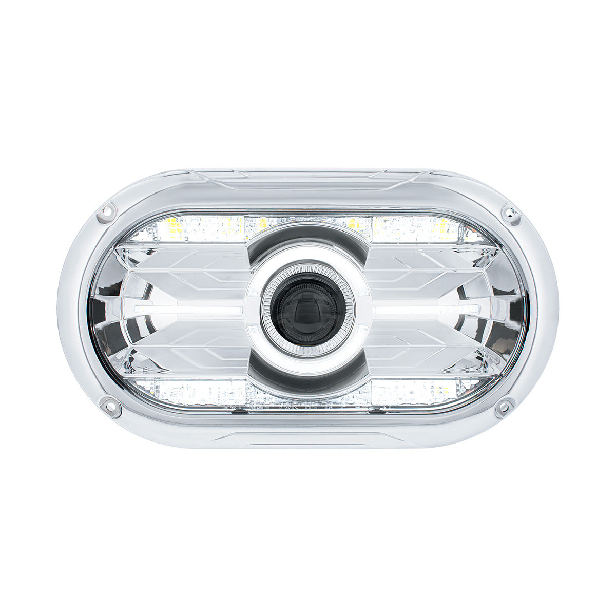 Full LED Projector One-Piece Style Chrome Headlight For Dual 5-3/4" Headlight Housing