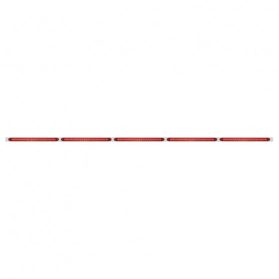 94" Stainless Steel Light Bracket With Five 23 SMD LED 17-1/4" Light Bar - Red LED/Red Lens