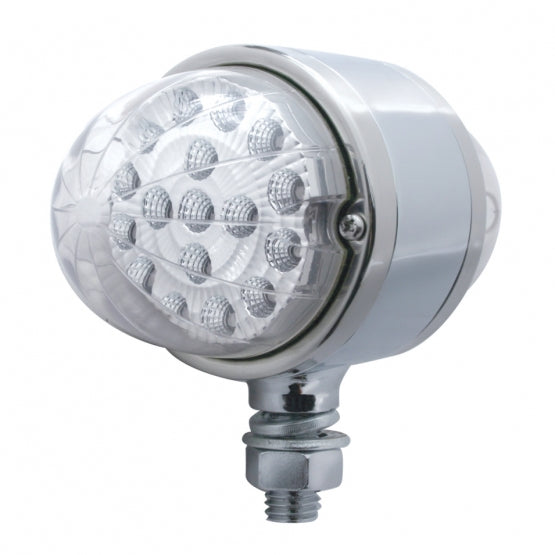 17 LED Dual Function Reflector Double Face Light - Amber LED/Clear Lens