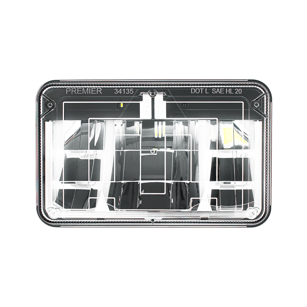 ULTRALIT - Heated 4" X 6" LED Headlight With Polycarbonate Lens & Housing - Low Beam