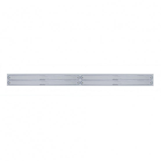 Chrome Top Mud Flap Plate With Four 14 LED 12" Light Bars - Red LED/Chrome Lens (Each)
