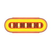 22 LED 6" Oval Clear Lens With Halo Insert GloLight Light - Amber LEDs/Amber Insert (Bulk)