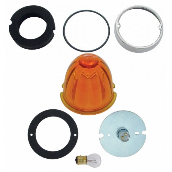 Grakon 1000 Style Cab Light Conversion Kit With Watermelon Glass Lens & 1157 Base - Amber
