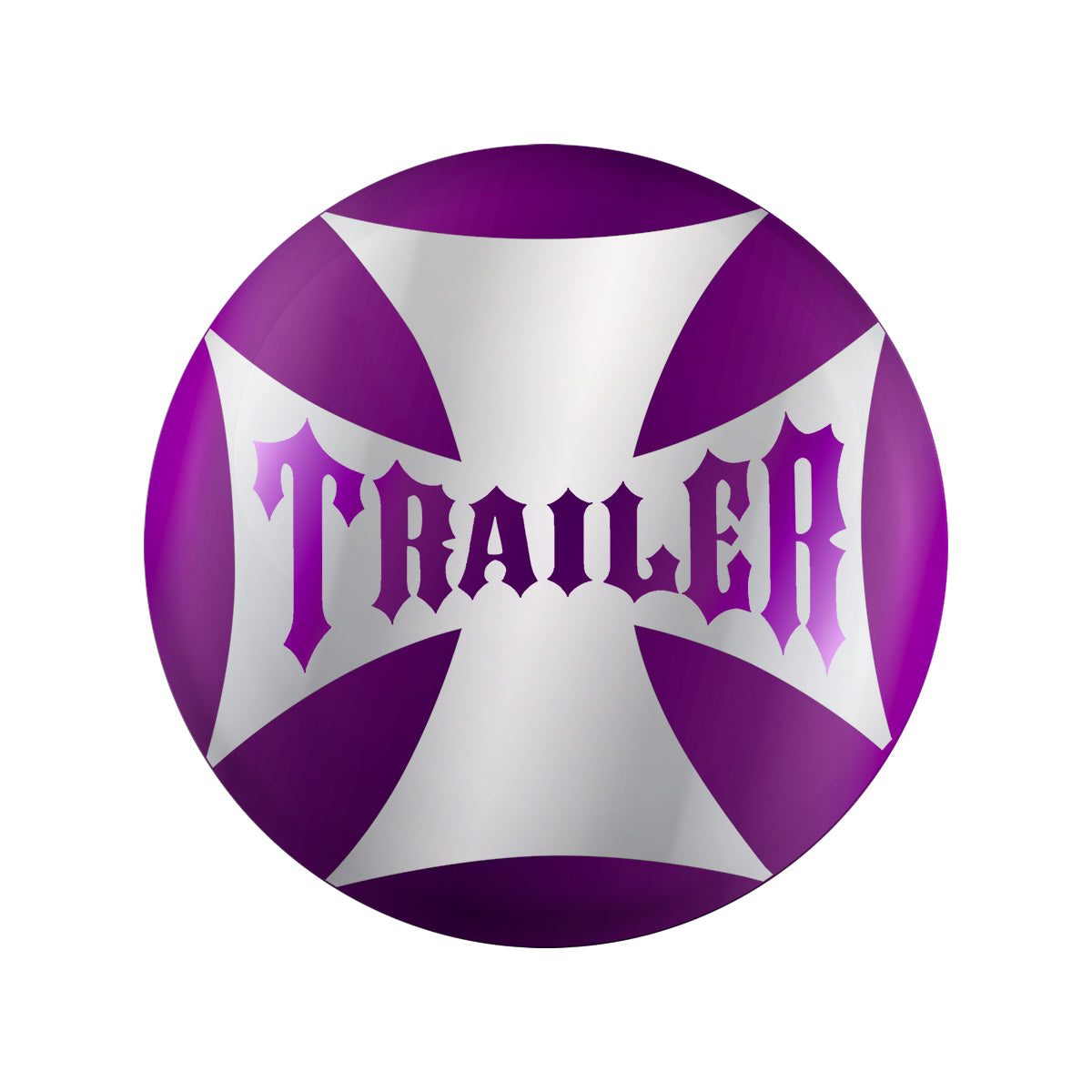 "Trailer" Maltese Cross Air Valve Knob Candy Color Sticker Only- Candy Purple