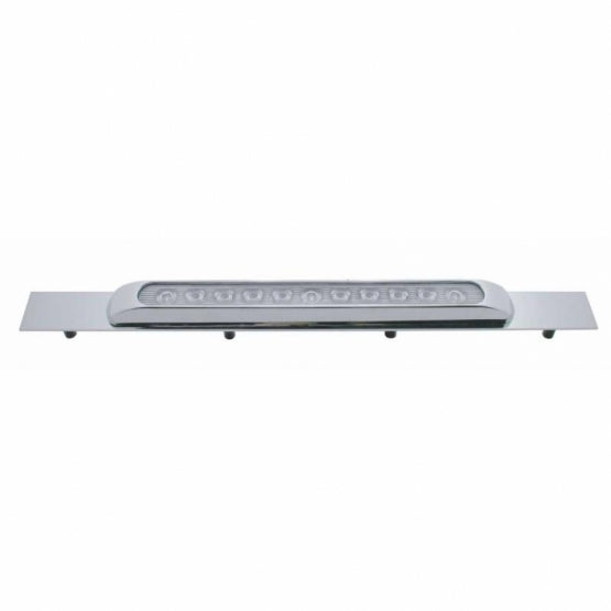 Chrome Top Mud Flap Plate With 11 LED 17" Light Bar & Bezel - Amber LED/Clear Lens (Each)