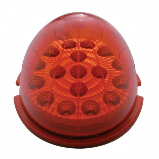 17 LED Dual Function Reflector Cab Light - Red LED/Red Lens (Bulk)