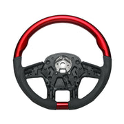 18" YourGrip Leather & Wood Candy Color Steering Wheel For 2012-2021 PB 579&2013-2021 KW T680-Candy Red