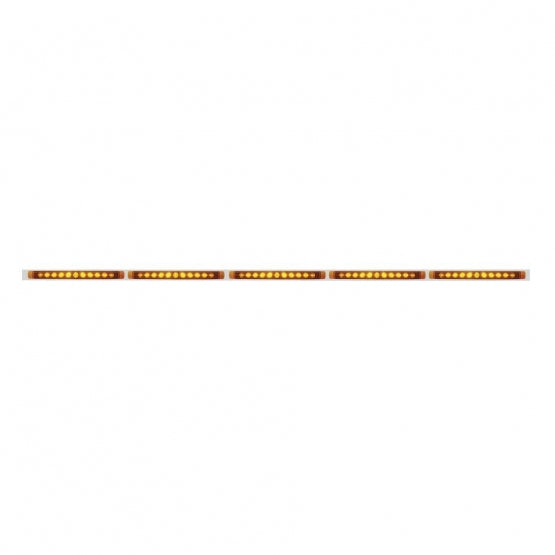 94" Stainless Light Bracket With 5X 11 LED 17" Light Bars - Amber LED/Amber Lens