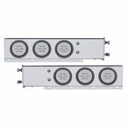 3-3/4" Bolt Pattern Deluxe SS Spring Loaded Bar W/6X 21 Red LED 4" GloLight -Clear Lens (Pair)