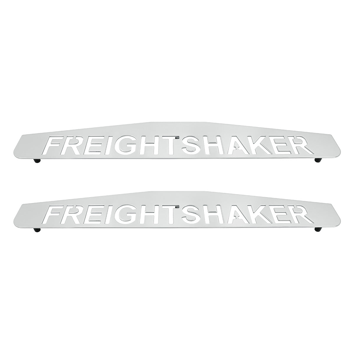 4" X 24" Chrome Freightshaker Bottom Mud Flap Plate - Welded Stud (Card of 2)