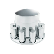 Chrome Plastic Extra Tall Rear Axle Cover With 33mm Thread-On Tall Cylinder Nut Covers