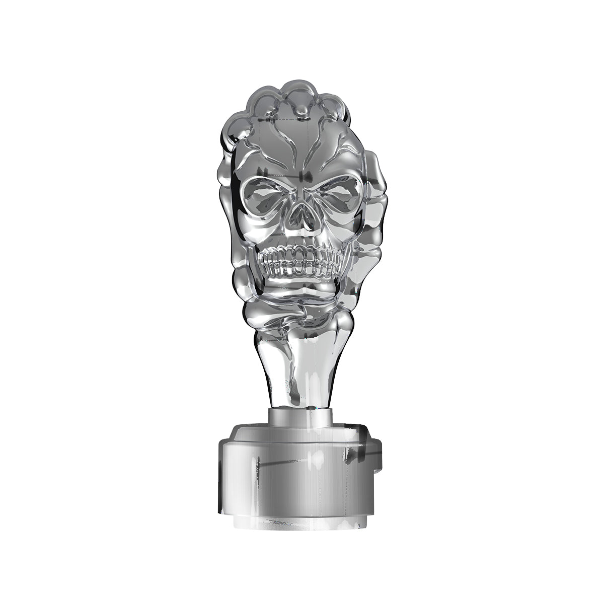 Thread-On Skull Gearshift Knob With 13/15/18 Speed Adapter - Chrome