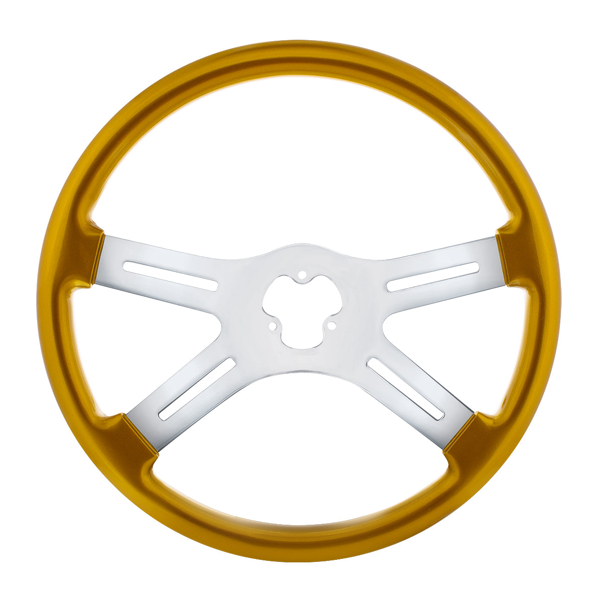18" Candy Color 4 Spoke Steering Wheel - Electric Yellow