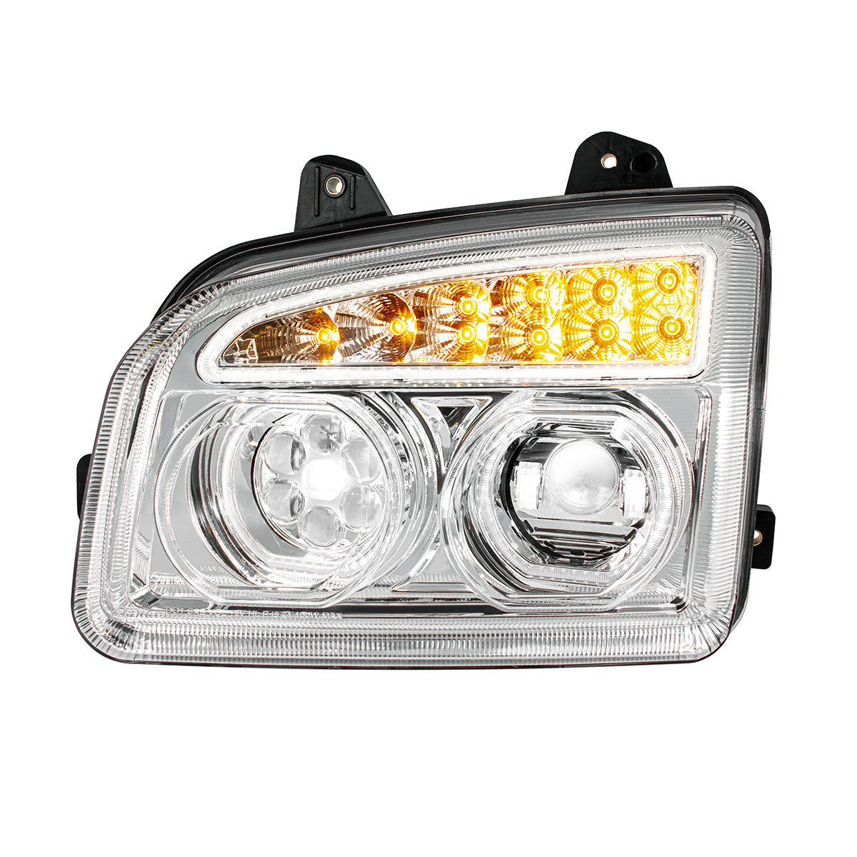 Chrome 11 LED Headlight For 2015-2024 Kenworth T880-Driver