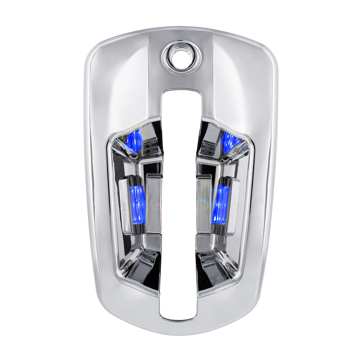 6 LED Chrome Door Handle Cover For 2018-2025 Freightliner Cascadia - Passenger, Blue LED