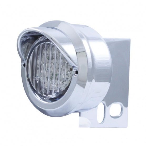 9 LED Mud Flap Hanger End Light With Visor - Red LED/Clear Lens