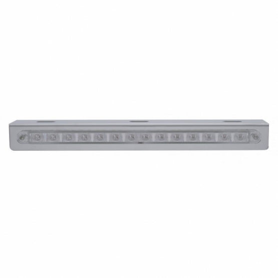 12-3/4" Stainless Light Bracket With 14 LED 12" Light Bar - Red LED/Clear Lens