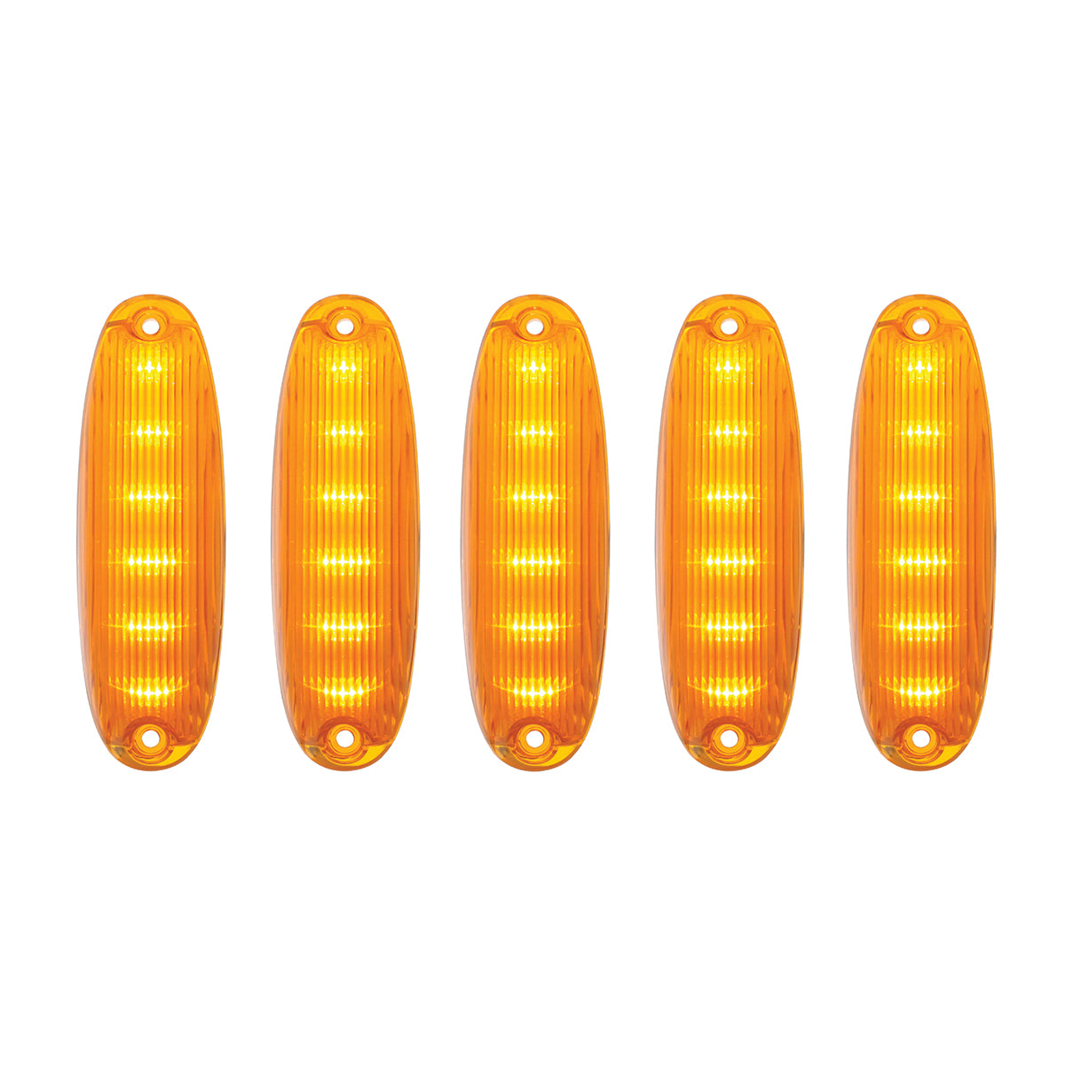 6 Amber LED Cab Lights For 2008-2017 Freightliner Cascadia - Amber Lens (5-Pack)