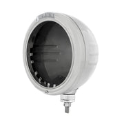 Stainless Steel Classic Stripe Headlight No Bulb With LED Signal - Clear Lens