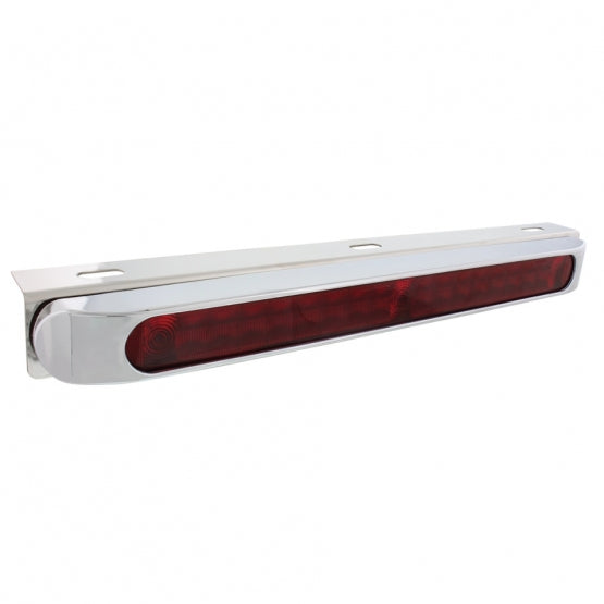 Stainless Light Bracket With 19 LED 17" Light Bar & Bezel - Red LED/Red Lens