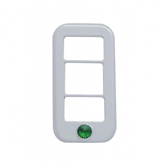 Rocker Switch Cover With 3 Openings & Color Crystal For Freightliner-Green (3-Pack)