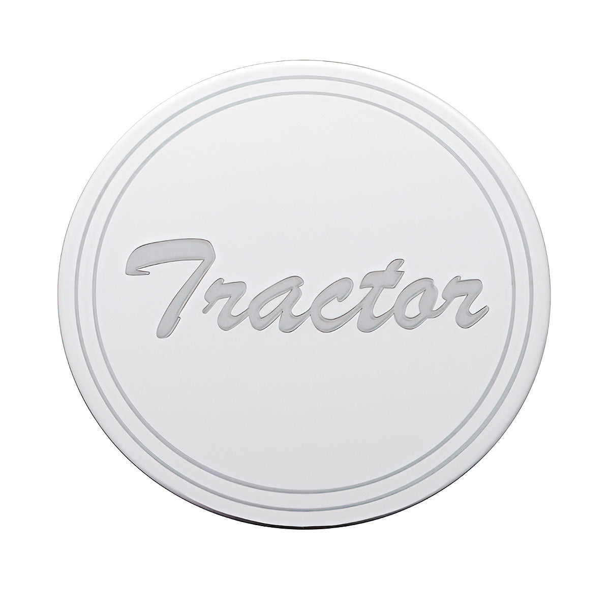 "Tractor" Stainless Air Valve Knob Plaque Only - Cursive Script