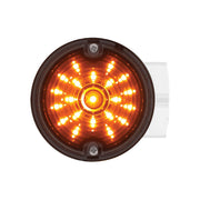 21 LED 3-1/4" Dual Function Signal Light For Harley Motorcycle With Housing - Amber LED/Smoke Lens