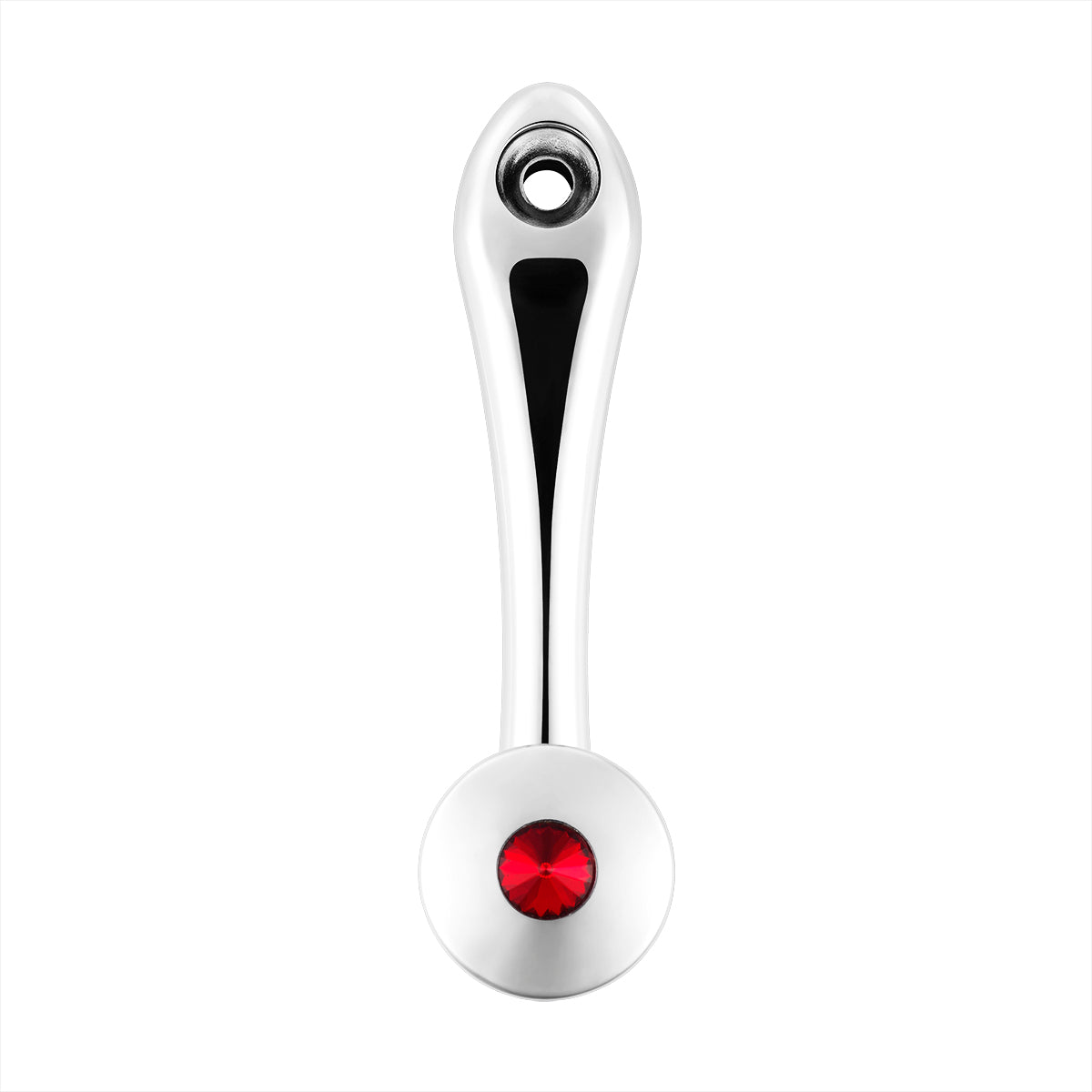 Chrome Die-Cast Window Crank With 16-Spline 7/16” OD Adapter - Red Crystal