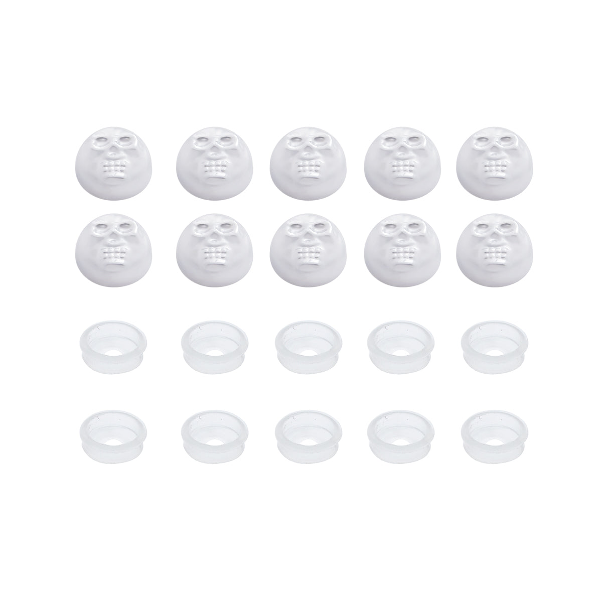 Chrome Plastic Skull Snap-On Cap For #10 And #12 Screws (10-Pack)