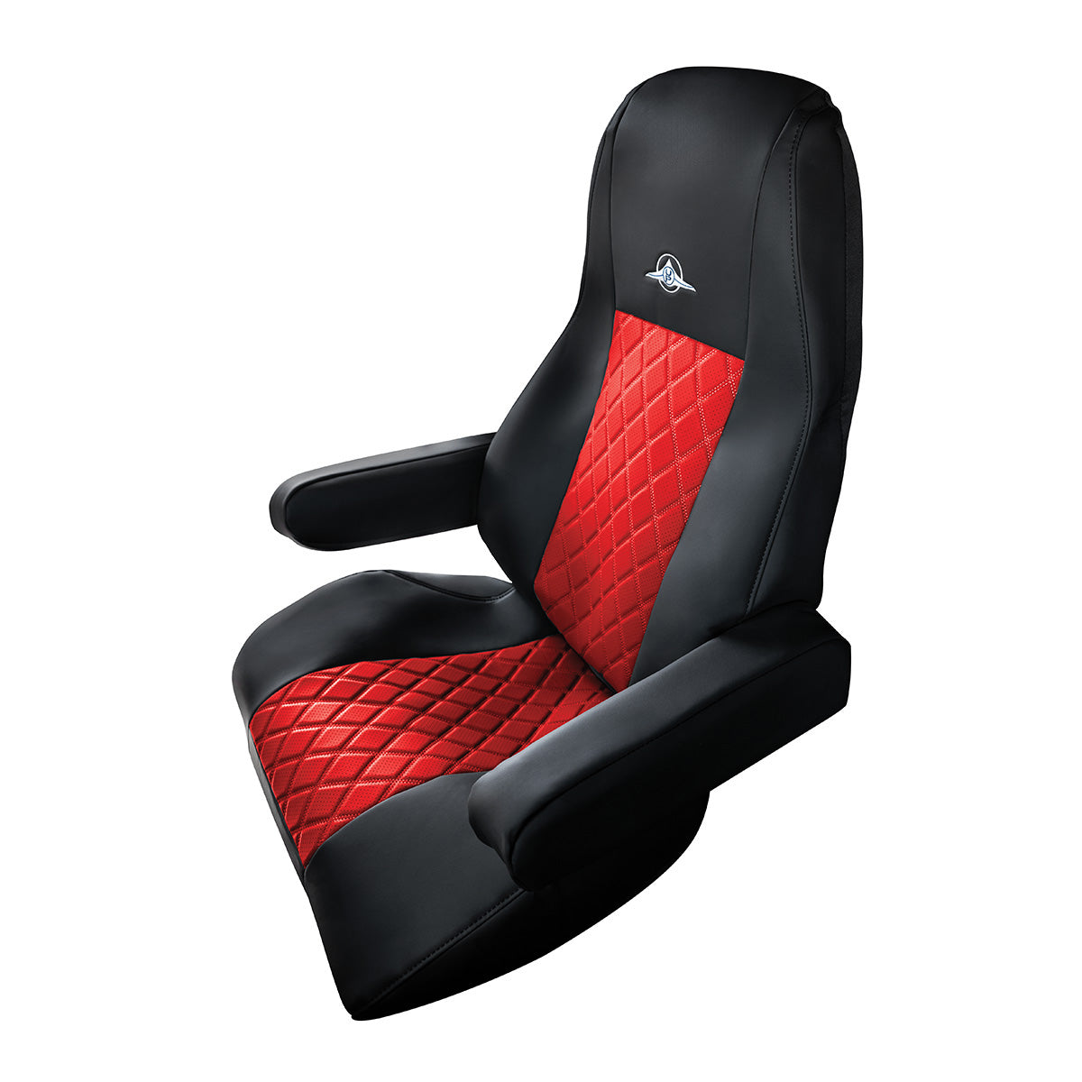 Riggear Napa Faux Leather Seat Cover Set For 2008-2025 Freightliner Cascadia-Red