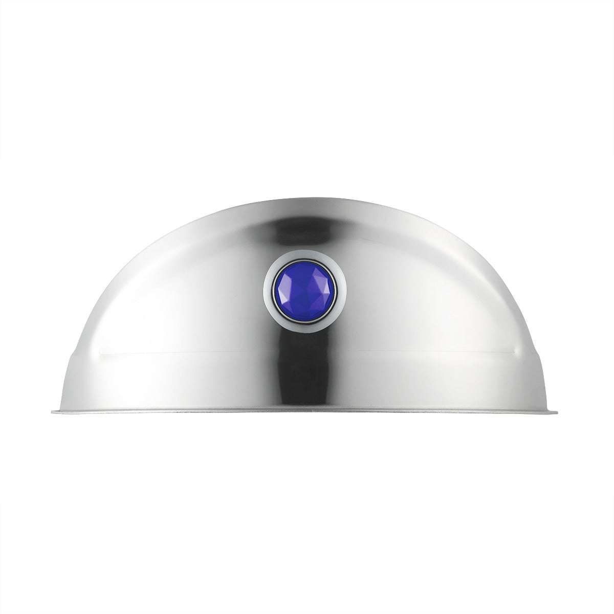Stainless Steel Visor With Blue Glass Dot For 7" Headlight