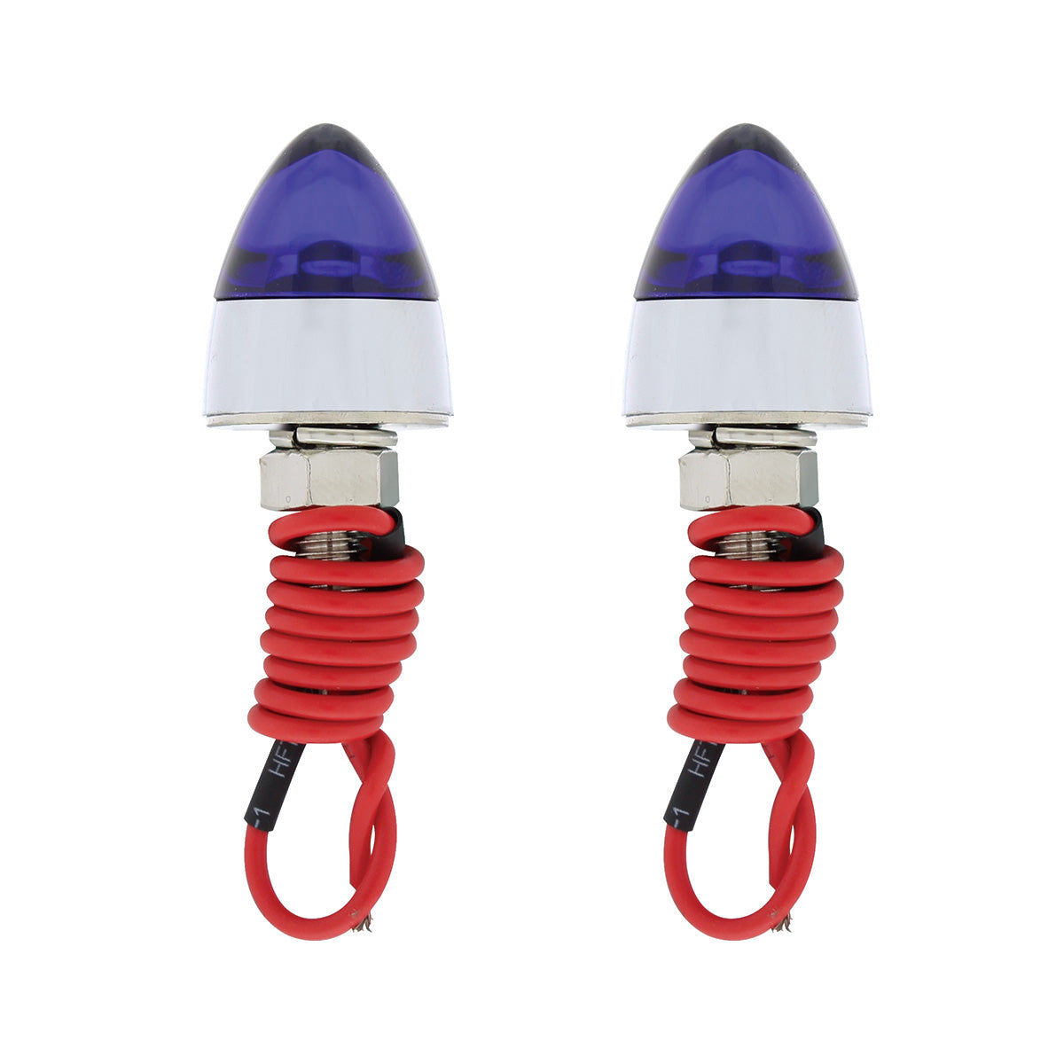 LED Bullet License Plate Fastener - Blue (2-Pack)