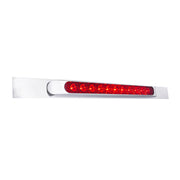 Chrome Top Mud Flap Plate With 11 LED 17" Light Bar & Bezel - Red LED/Red Lens (Each)