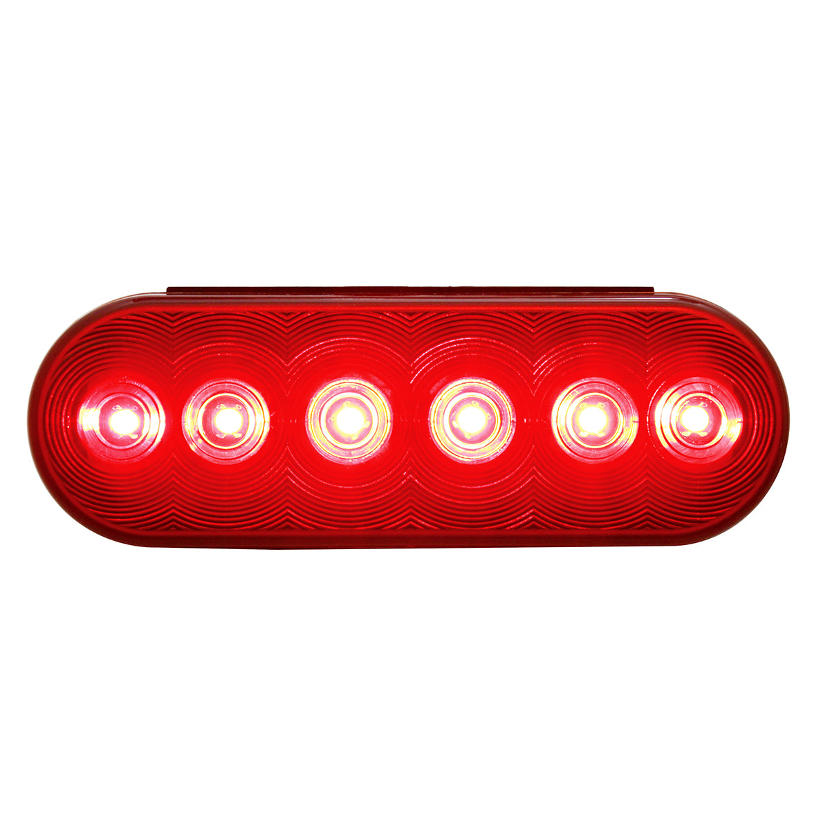6 LED Oval Light (Stop, Turn & Tail) - Red LED/Red Lens (Bulk)