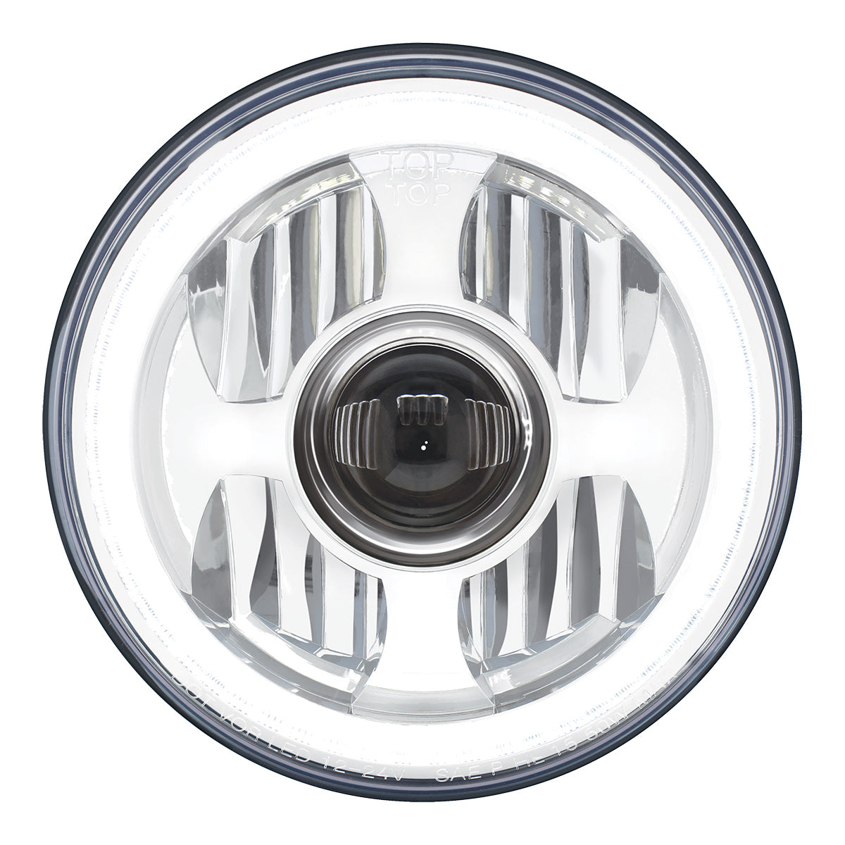ULTRALIT - High Power LED 7" Projection Headlight With Dual Color LED Position Halo Ring