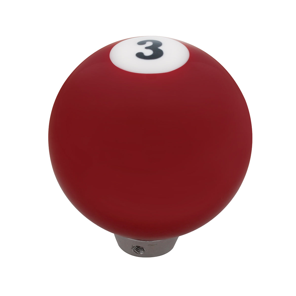 Number 3 Pool Ball Gearshift Knob - Gloss Red