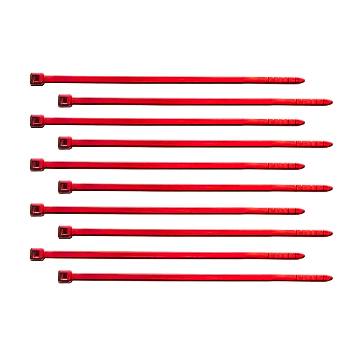 4" Nylon Cable Zip Ties - Red (10-Pack)