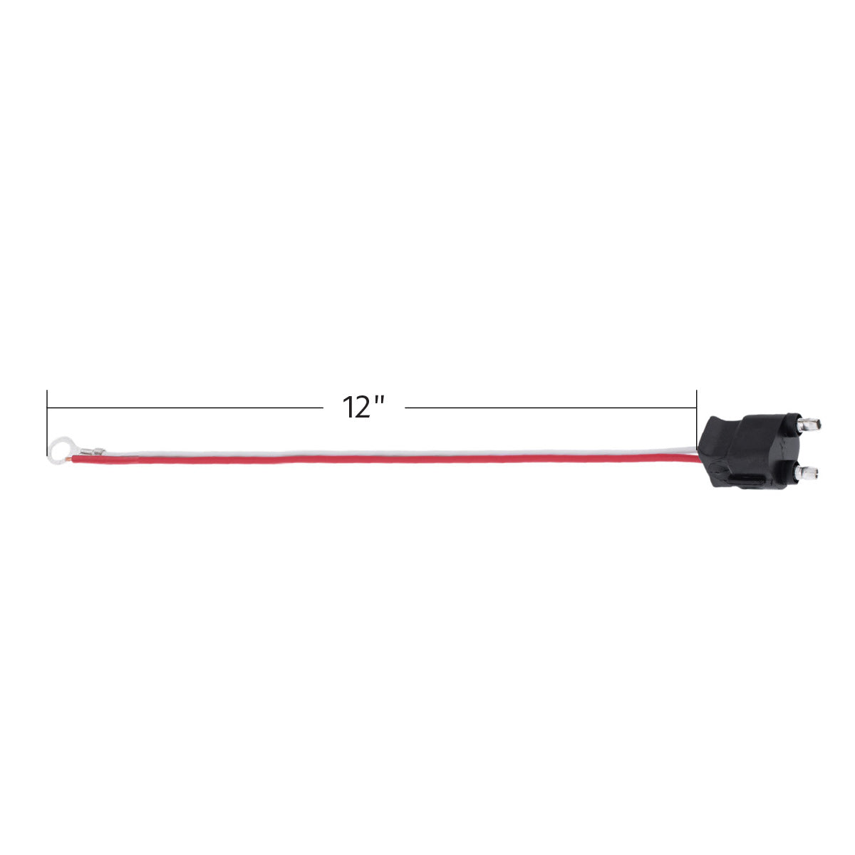 2 Wire Pigtail With 2 Prong Straight Plug - 12" Lead (50-Pack)