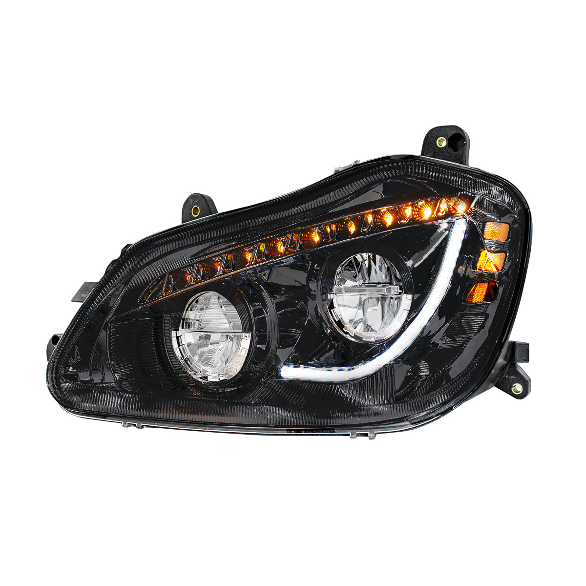 High Power 45 LED Blackout Headlight With Sequential Turn Signal For 2013-2021 Kenworth T680-Driver
