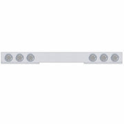 Stainless 1 Piece Rear Light Bar With 6X 7 LED 4" Reflector Lights & Bezels - Red LED/Clear Lens